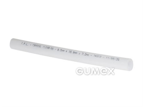 Potravinová hadica pre farmáciu a peristaltické čerpadlá CRYSTAL CLEAR 55, 3,2/6,4mm, FDA, 0,9bar, TPE, -20°C/+80°C (krátkodobo +135°C), transparentná